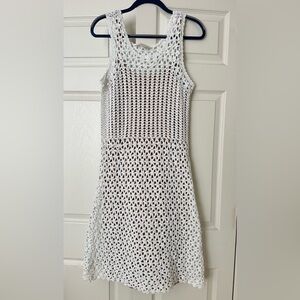 MICHAEL Michael Kors White Crochet Midi Dress
